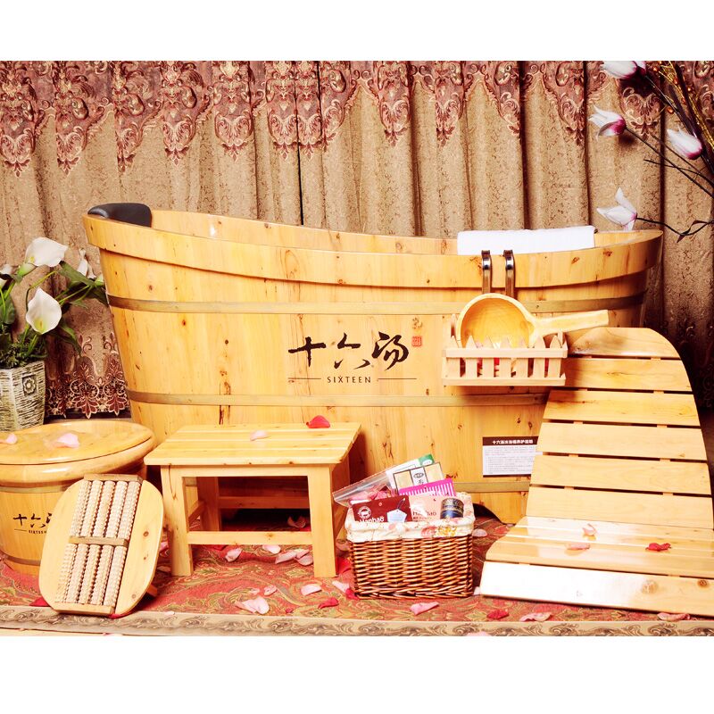 十六汤 香柏木木桶沐浴桶浴缸成人木质洗澡单人加厚洗浴泡澡木桶