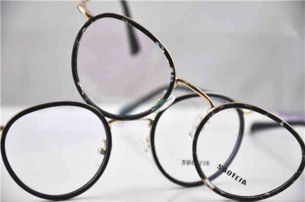 索菲雅Suofeia时尚个性复古椭圆潮流TR+金属近视全框眼镜架s6252折扣优惠信息