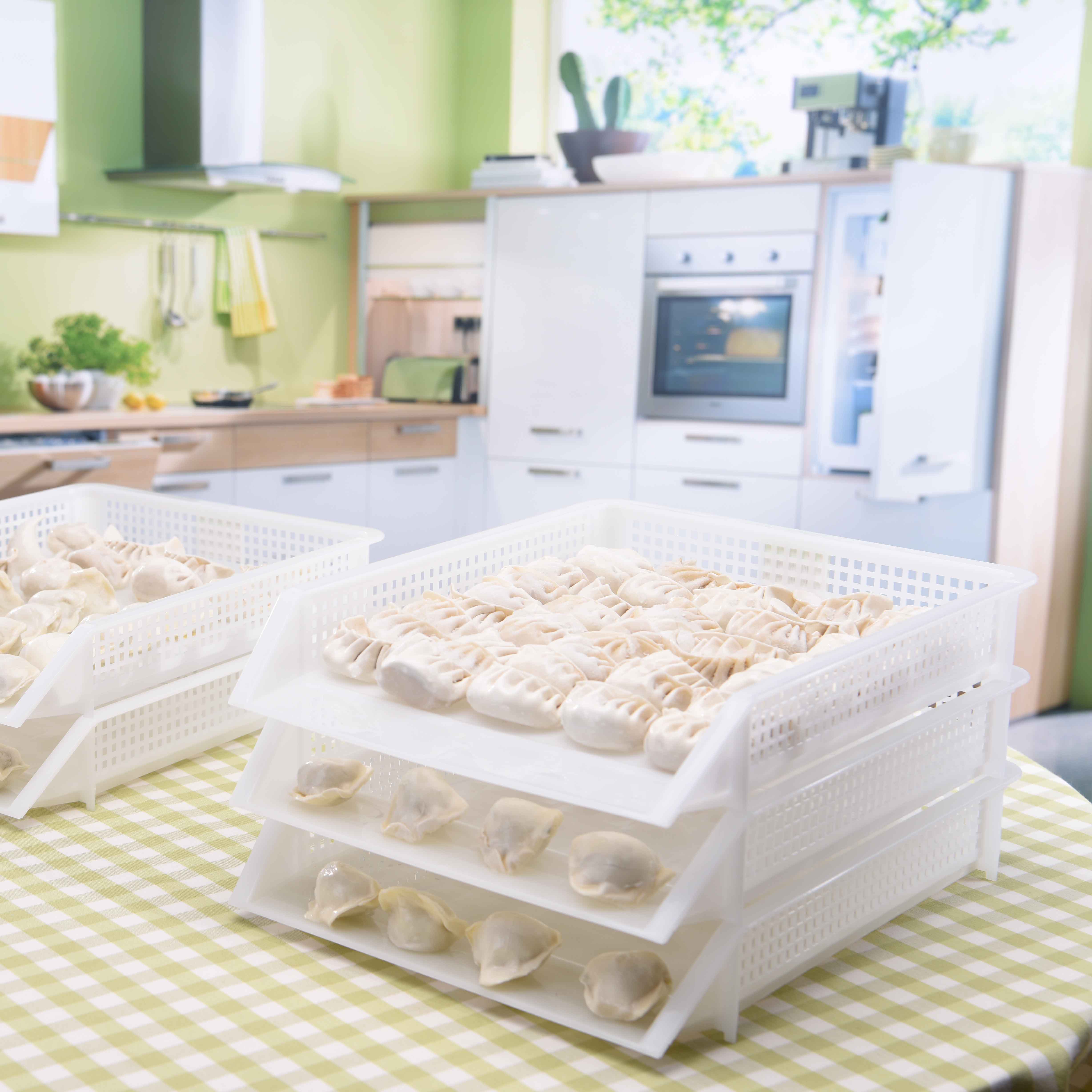 饺子盘厨房用品收纳盒冰柜冰箱专用塑料盘子水饺盘托盘速冻冷冻盘