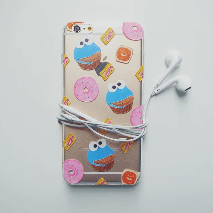 芝麻街 饼干怪 iPhone6/6S 透明  浮雕 硅胶 手机壳