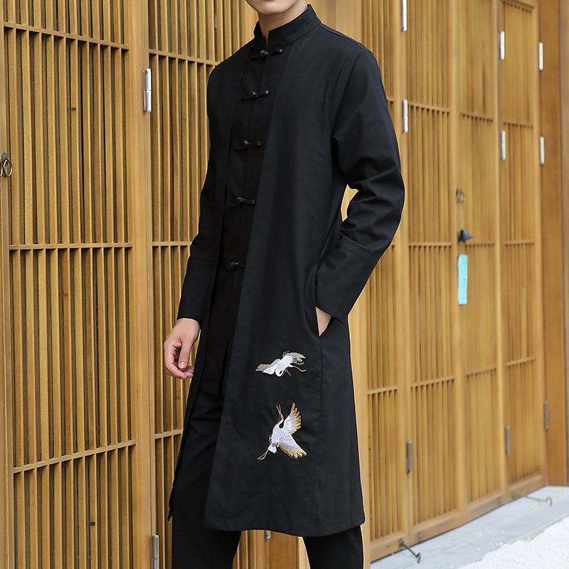 中国风唐装秋季男装复古中青年长衫民国中式古装改良汉服男士外套