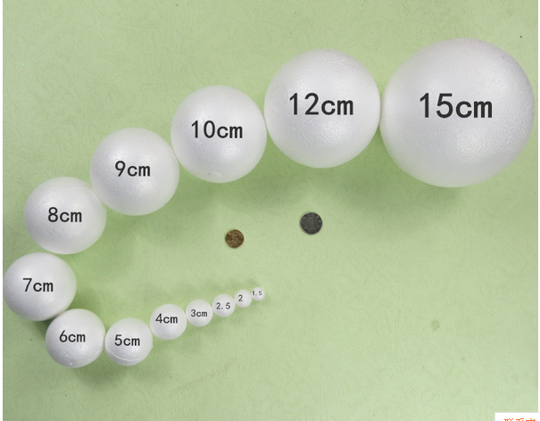 DIY手工材料泡沫圆球白色实心保利龙球保丽龙圆球多规格折扣优惠信息