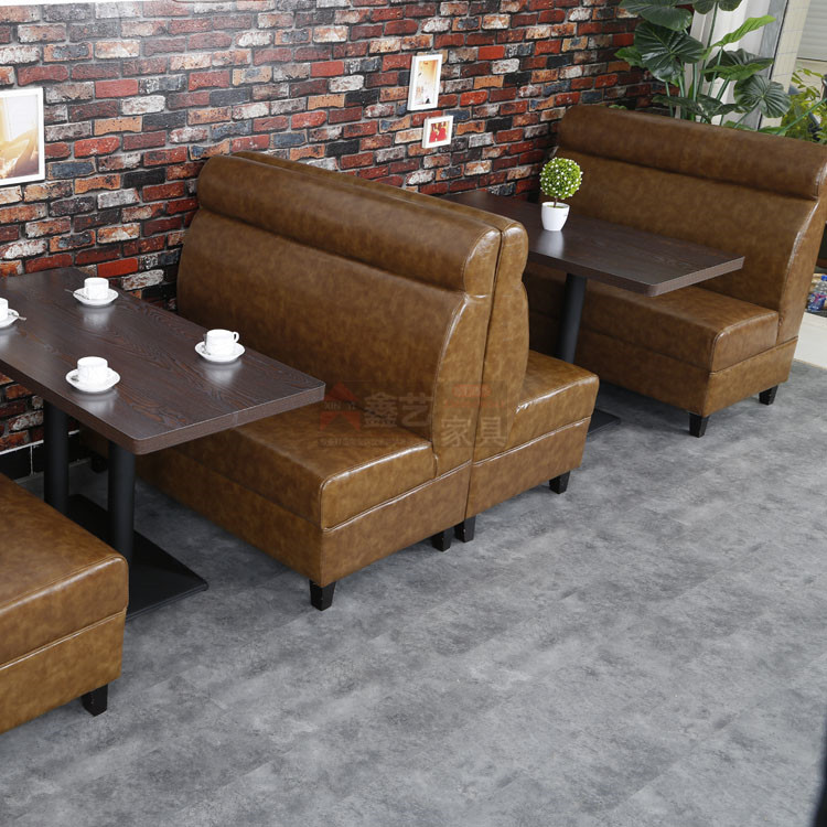 咖啡厅沙发桌椅组合 奶茶甜品店炸鸡火锅店餐厅饭店卡座沙发桌椅