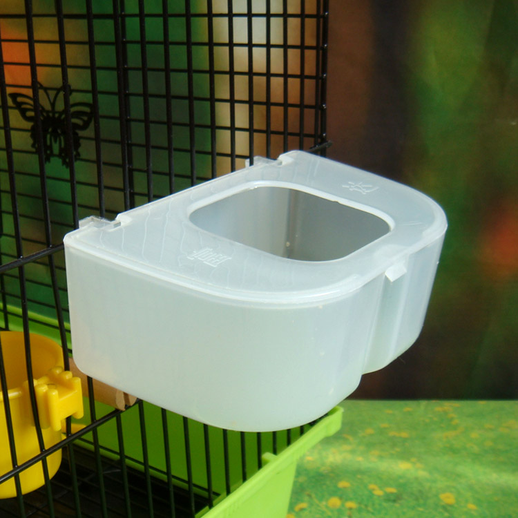 最新款塑料鸟用放撒食碗食槽食盒半圆形外挂内挂食盒特价鸽子食碗