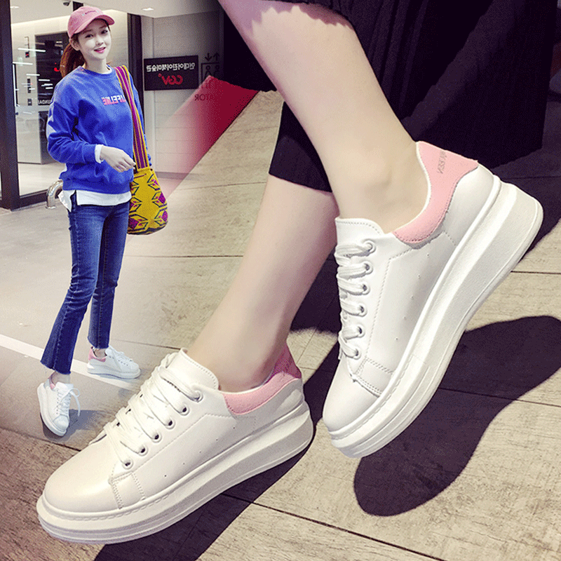 【天天特价】2016夏季新款韩版小白鞋粉尾镂空松糕跟女鞋折扣优惠信息