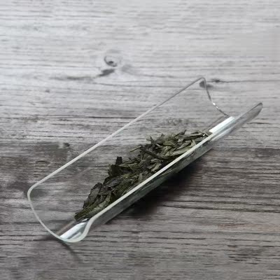 水晶玻璃茶则 手工磨砂精制高硼硅玻璃茶则 茶荷琉璃质感茶道配件