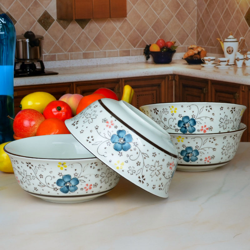 4只装套装面碗汤碗大碗景德镇陶瓷碗家用餐具日式6英寸饭碗泡面碗折扣优惠信息