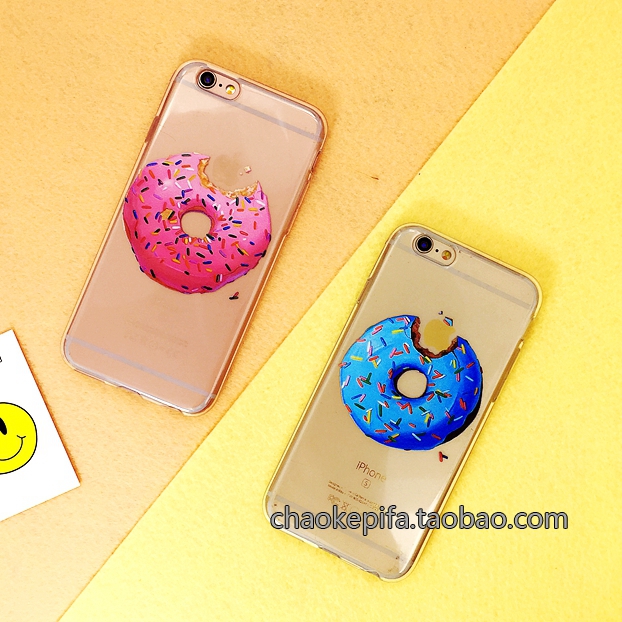 苹果7plus手机软壳iphone6S保护套吃货美食恶搞面包甜甜圈可爱潮折扣优惠信息