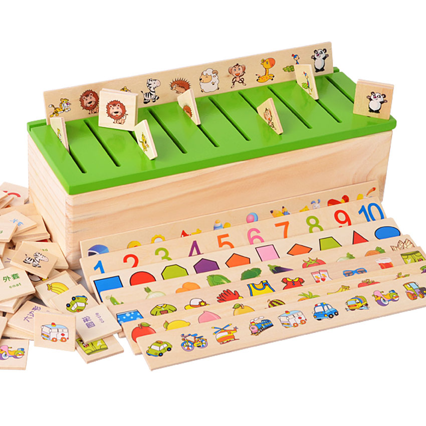 早教玩具知识学习形状分类盒幼儿园蒙氏教具益智木制玩具2-3-4岁