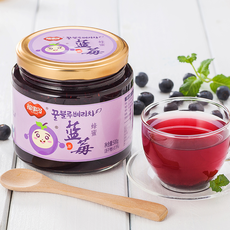 福事多蜂蜜蓝莓茶500g 韩国风味水果茶 休闲下午茶