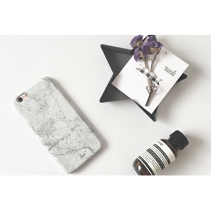 原创大理石纹苹果6s手机壳iPhone6plus光面花岗岩保护套硬壳女款6