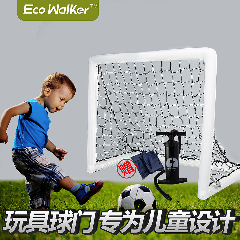 Ecowalker室内外充气足球门 折叠儿童足球框青少年小足球球门网架折扣优惠信息