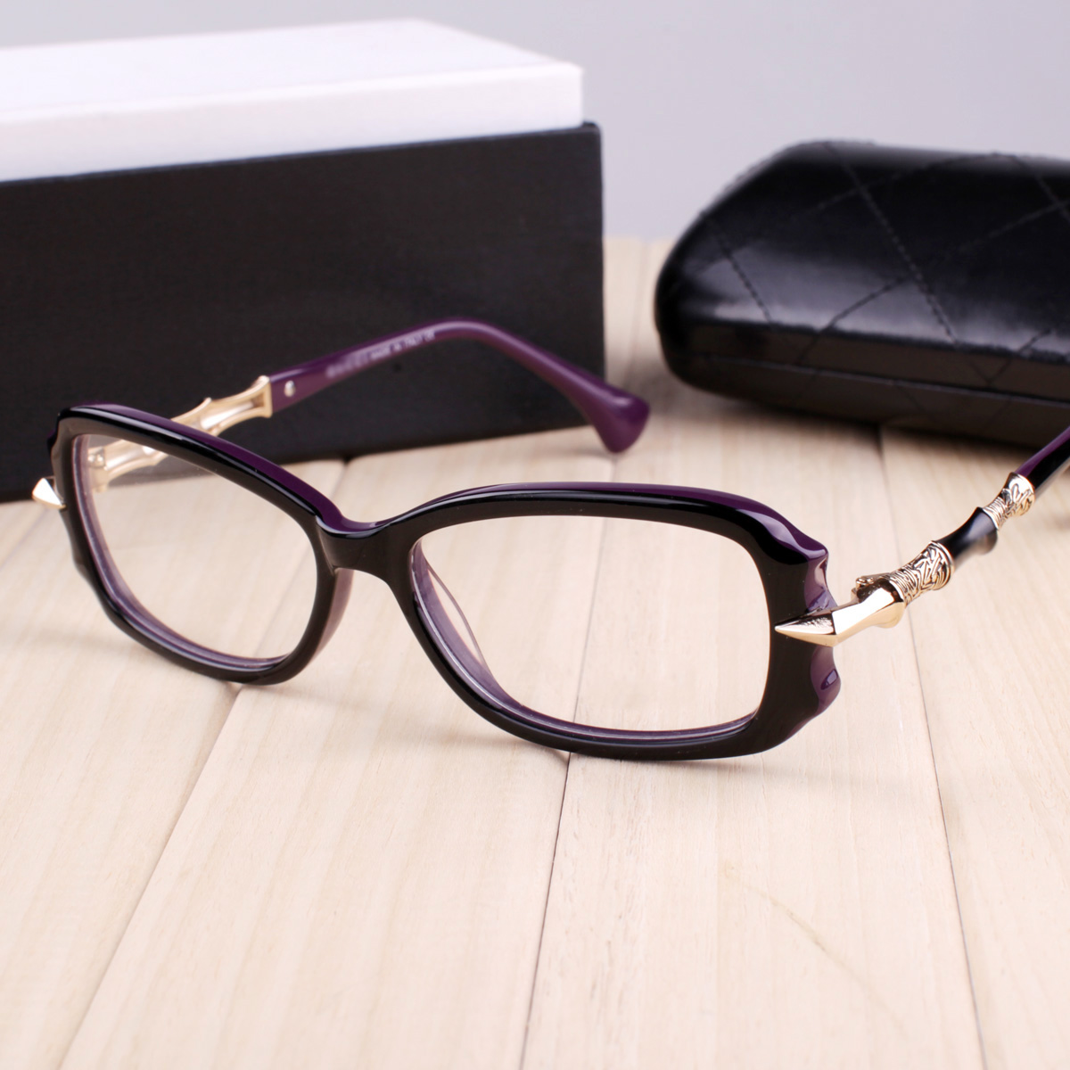 新品多边形竹节眼镜框近视眼镜架大脸进口板材全框眼镜女镜框3238