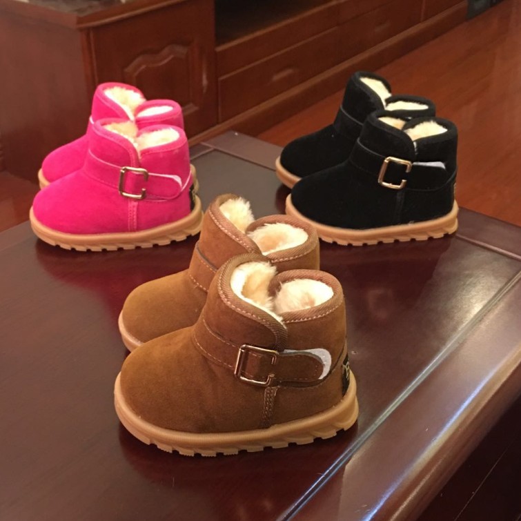 儿童男童女童棉鞋短靴宝宝棉鞋1-3岁冬季男冬鞋保暖小童雪地靴