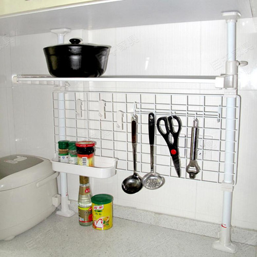 免钉顶天立地厨房收纳整理架多功能厨具伸缩置物架调味料沥水壁挂