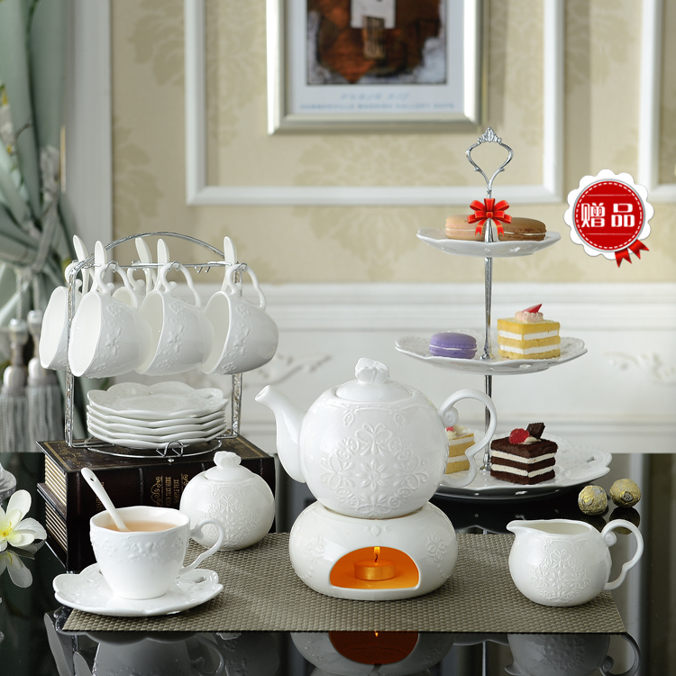 欧式咖啡杯壶套装 创意简约陶瓷 英式下午茶具 骨瓷茶具套装折扣优惠信息