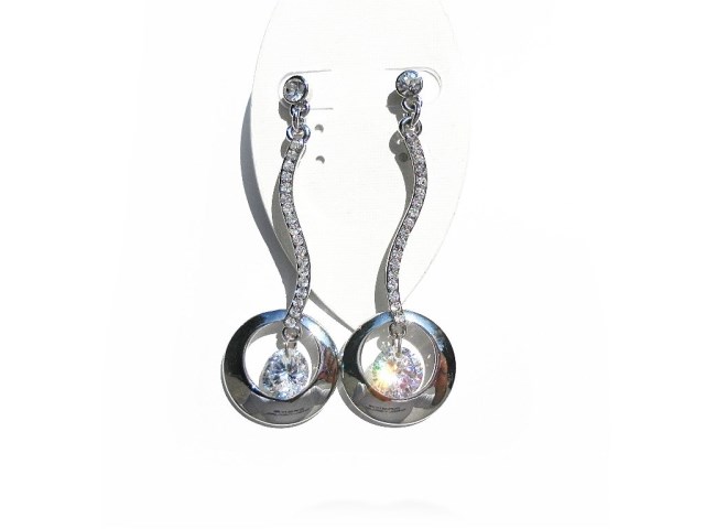 韩国版镶进口锆石水钻精美长耳坠 女新款耳环欧比雅比时尚饰品折扣优惠信息