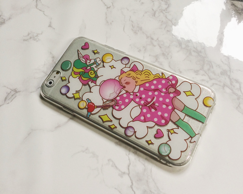 包邮 粉嫩韩国女孩iPhone6plus手机壳 少女手机套苹果6s光面软壳折扣优惠信息