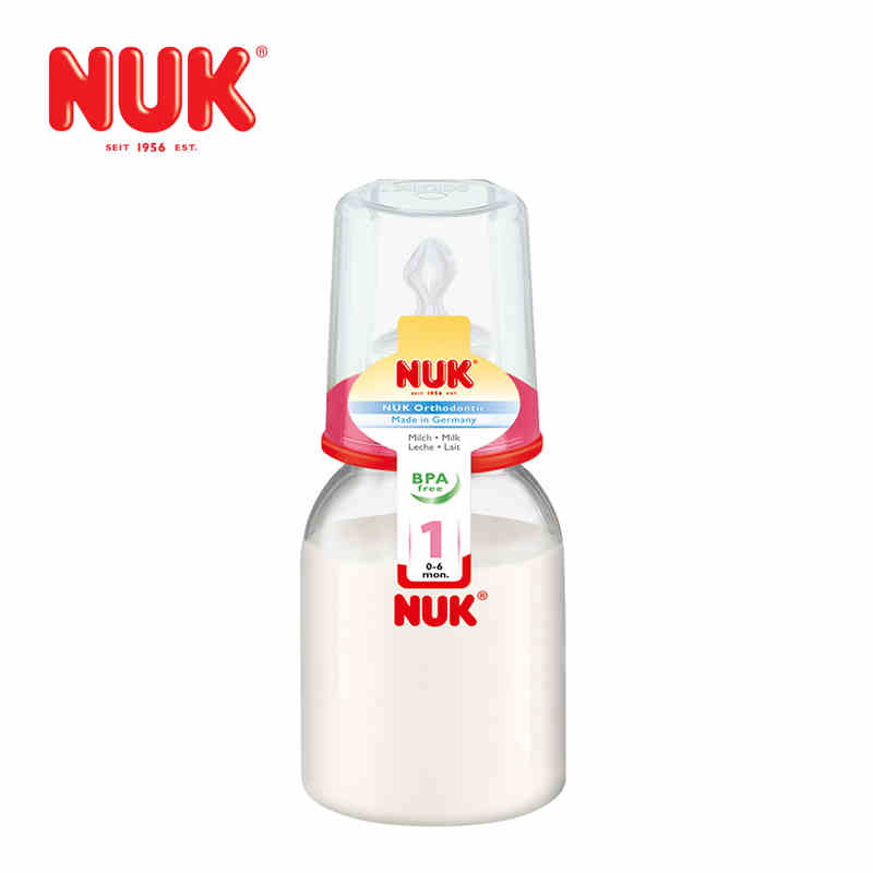 NUK标准口径110ml清色PP奶瓶(带1号0-6个月中圆孔硅胶奶嘴)新生儿折扣优惠信息