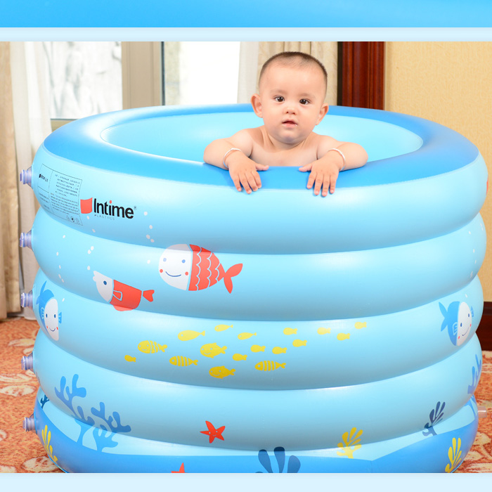 宝宝游泳池婴儿洗澡盆 小孩家用圆形加厚充气游泳池 新生儿洗澡桶