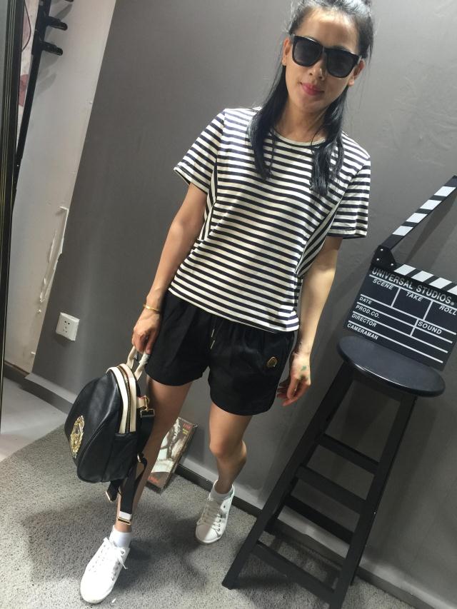 天然布衣t1870正品短袖圆领条纹字母T恤韩版修身显瘦休闲打底衫女