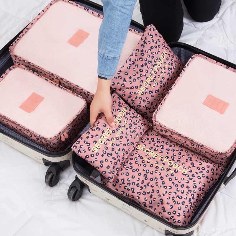 便携女士衣物旅行收纳袋子6件套装韩国防水行李箱旅游整理袋刘涛