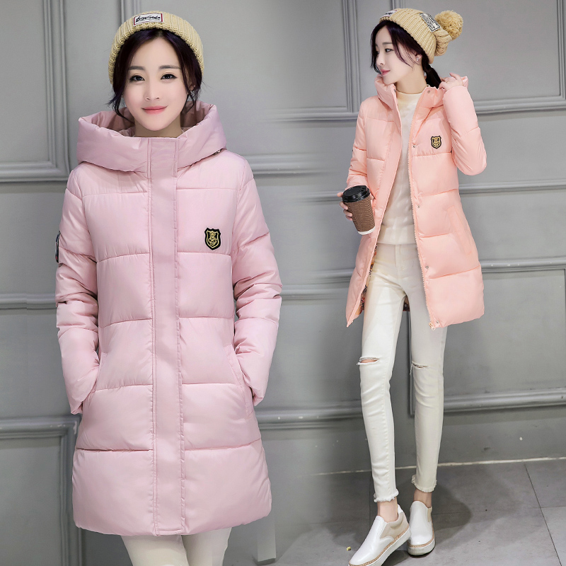 2016冬装新款韩版棉衣中长款大码修身羽绒棉服女式棉袄加厚面包服
