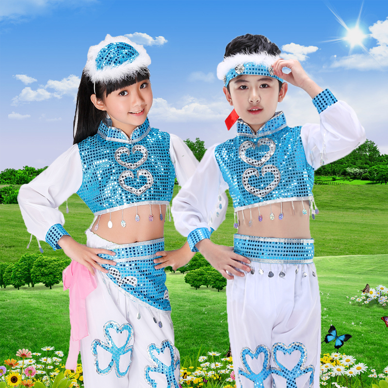 新款小荷风采儿童民族舞蹈服蒙古族演出服大草原马蹄哒哒演出服
