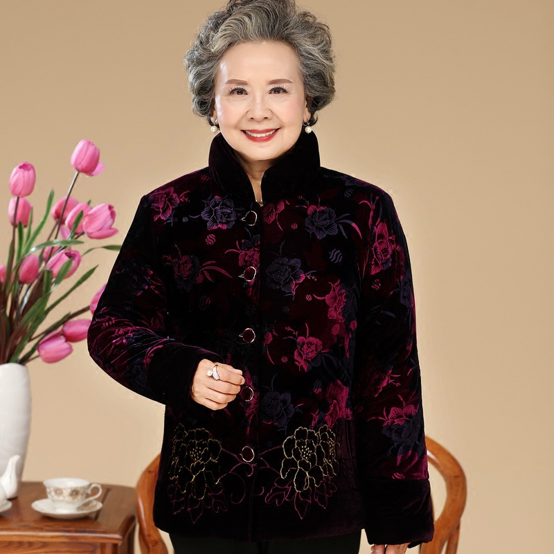60-70岁老人棉袄奶奶装棉衣中老年人女装冬装妈妈装秋冬棉服外套
