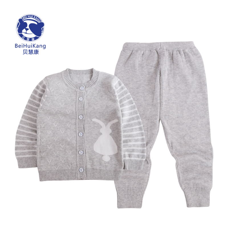 贝惠康宝宝6个月-2岁半男童女童毛衣套装男童圆领单排扣套装折扣优惠信息