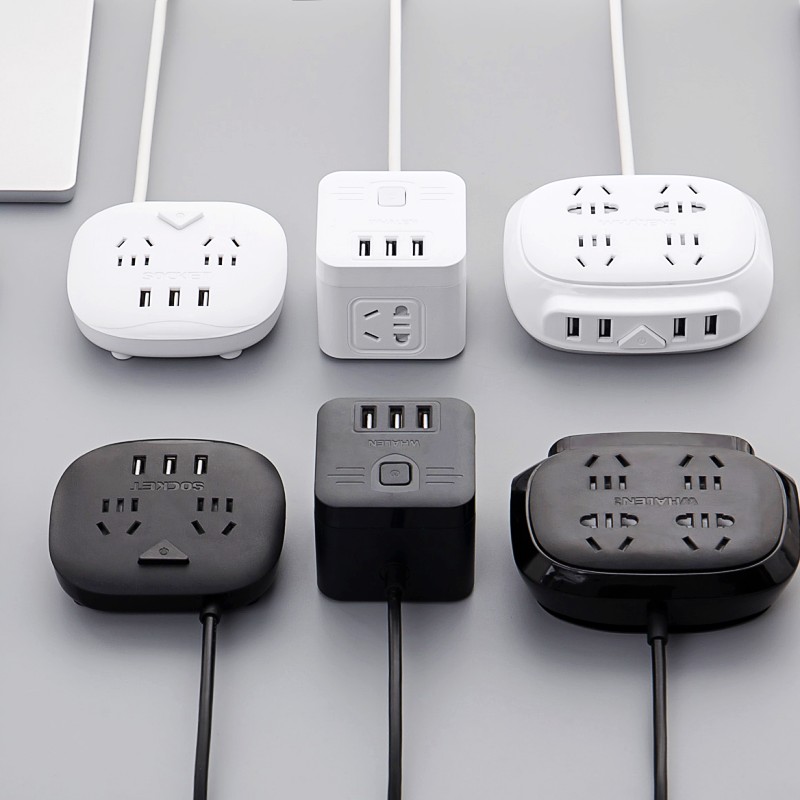 多功能防雷多孔USB插座接线板 智能魔方插排插线板快充排插拖线板