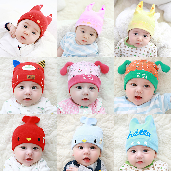 婴儿帽子0-3-6-9个月秋冬纯棉宝宝帽男女婴幼儿小孩套头帽子冬天折扣优惠信息