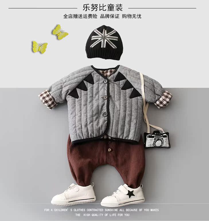 婴幼儿棉衣冬季保暖两件套0-1-2-3-4岁男宝宝冬装加厚套装韩版潮