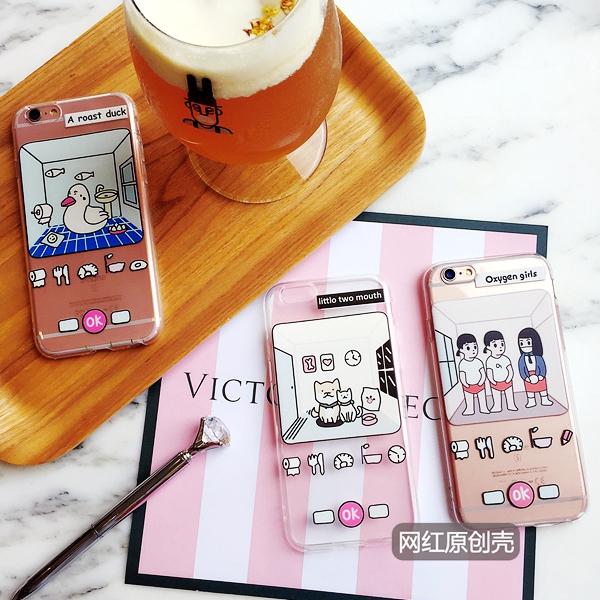 鸭子的生活大白鹅原创苹果7手机壳透明卡通iPhone6splus保护套软