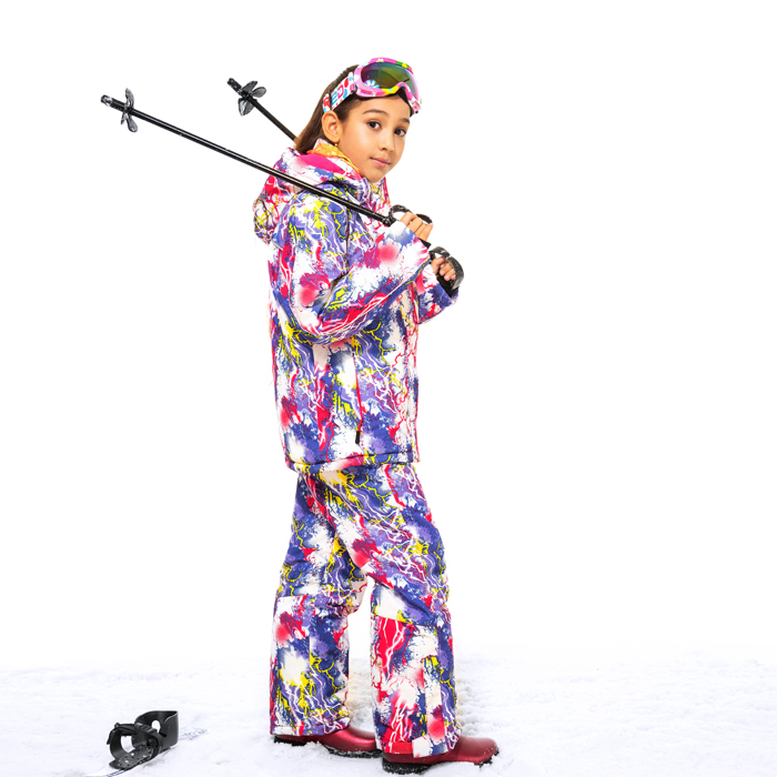 KAKILG卡其隆正品高端防风防水儿童滑雪服保暖加厚女童冲峰衣套装