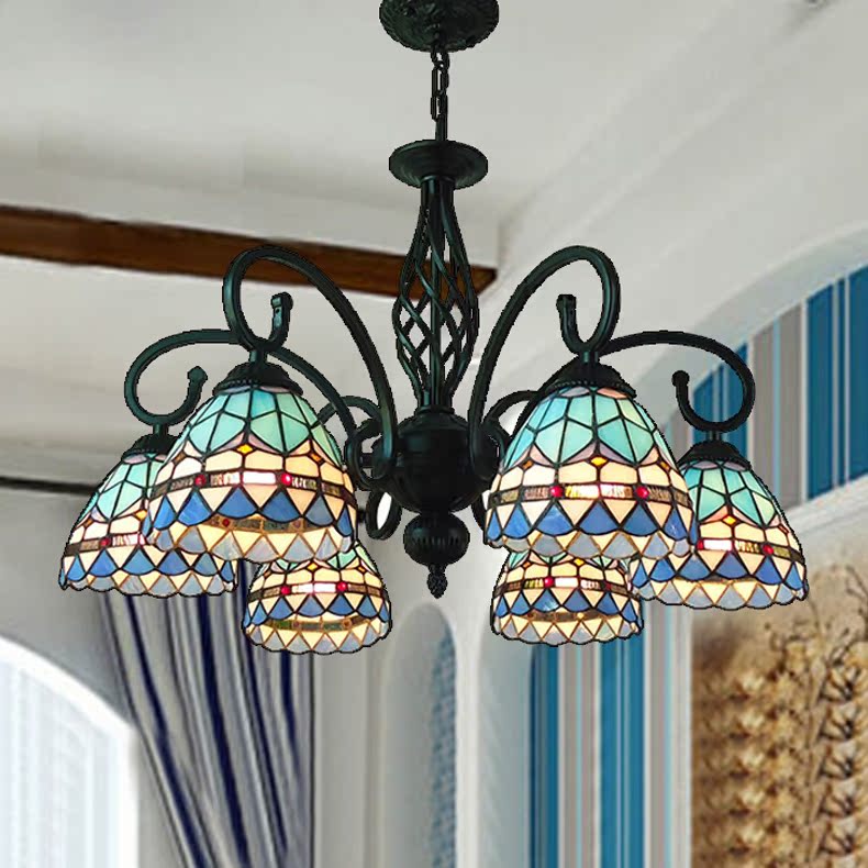 欧式吊灯地中海吊灯客厅复古灯具田园风格创意卧室餐厅铁艺术灯具折扣优惠信息
