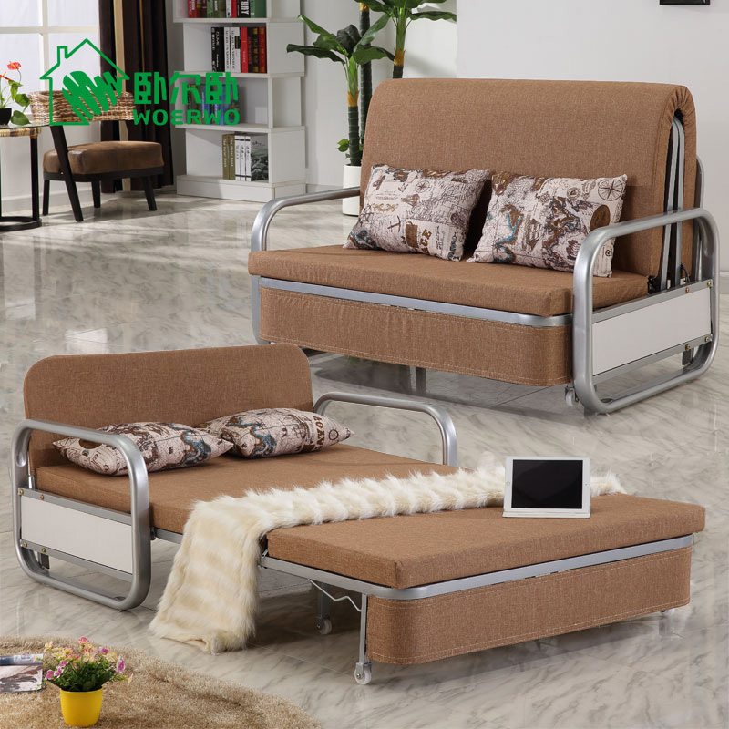 客厅现代儿童推拉沙发床双人可折叠1.5米1.2单人布艺多功能沙发床