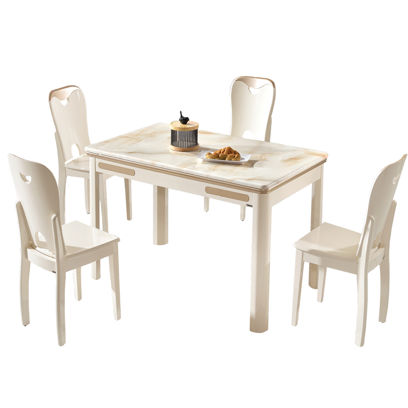 简欧大理石餐桌椅现代简约餐桌椅组合客厅成套家具实木餐桌包邮