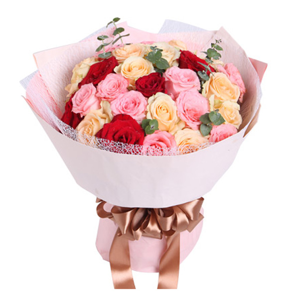 戴安娜粉玫瑰33朵 长春生日鲜花速递 长春花店送花 时尚新款