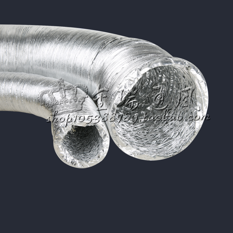 铝箔玻纤布复合管 耐高温 通风管 阻燃防火伸缩软管 50mm~300mm