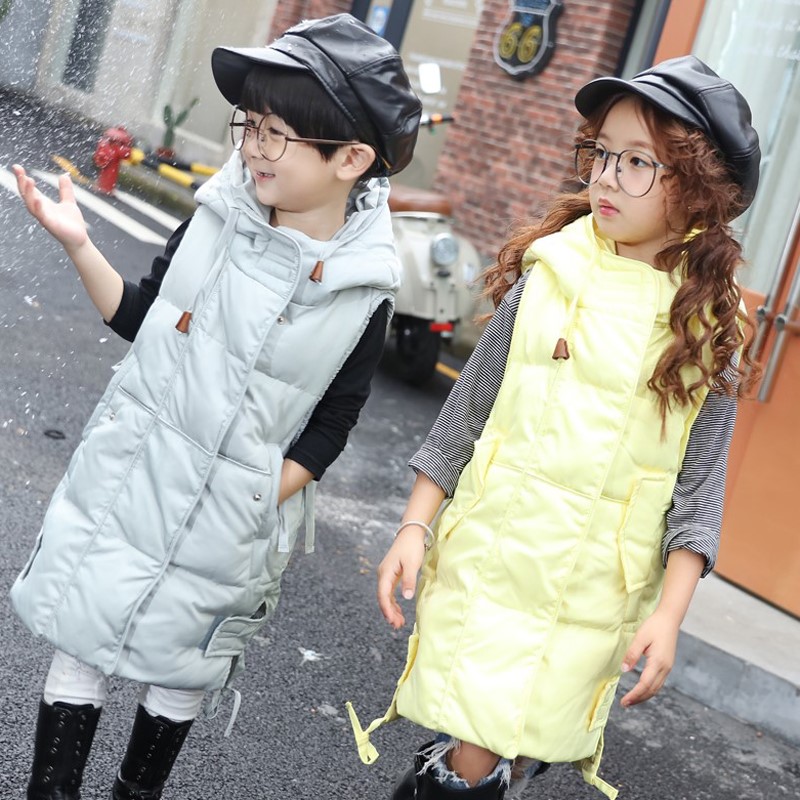 3QR新款韩版儿童羽绒马甲男女童背心宝宝马夹中小童冬装保暖外套