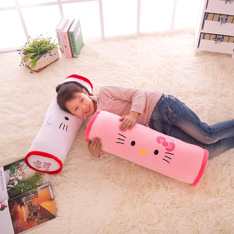 圆柱形Hello Kitty抱枕枕头靠垫公仔玩偶凯蒂猫毛绒玩具生日礼物