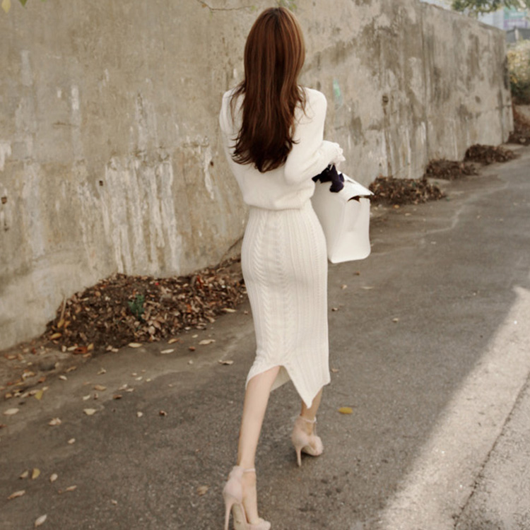 韩国代购2016秋冬新款针织毛衣蕾丝连衣裙包臀裙两件套装裙打底裙折扣优惠信息