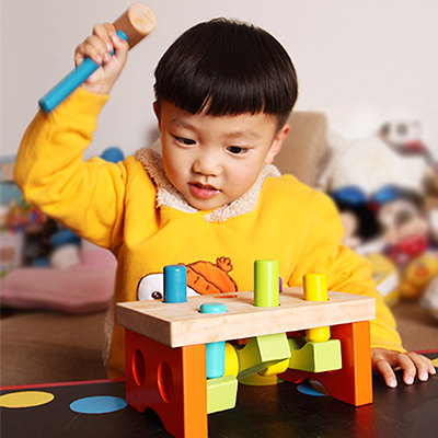优木木制打桩台敲击击桩乐敲敲乐 精细动作创意益智玩具儿童玩具
