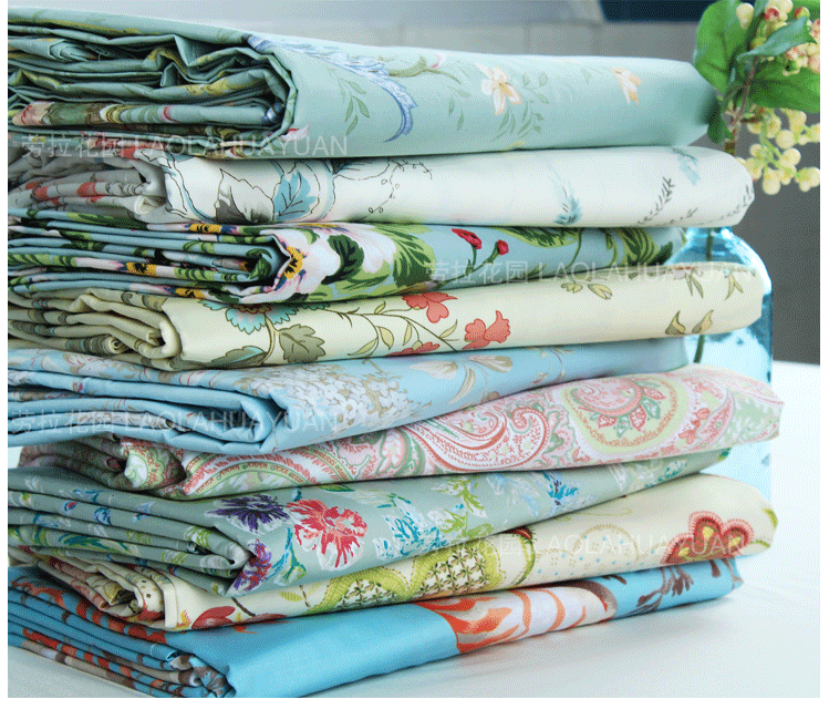 【天天特价】60支埃及棉贡缎床单单件纯棉印花欧式田园全棉被单