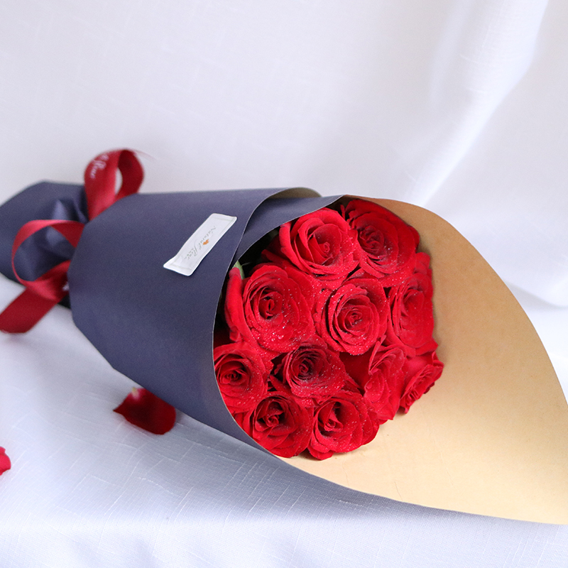 红玫瑰花束鲜花上海生日送女友爱意表达周年纪念爱人鲜花速递同城