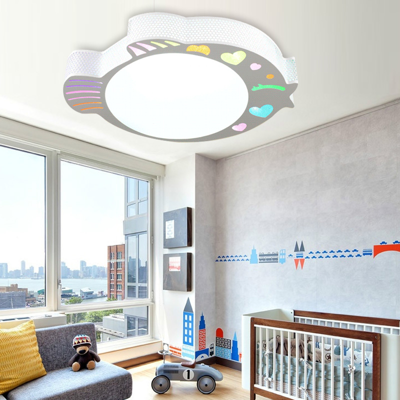 现代简约LED儿童房间灯吸顶灯具可爱多宝鱼卧室灯创意书房灯饰