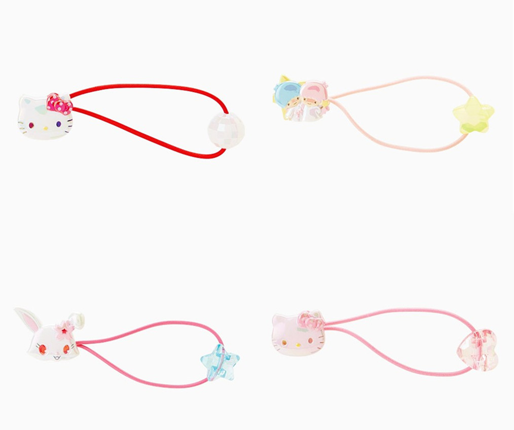 日本原裝進口Hello Kitty 雙子星 寶石寵物兒童飾品髮繩發圈頭飾