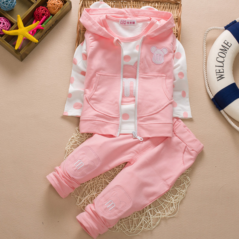 女宝宝卫衣韩版秋装运动套装0-1-2-3-4岁半小童婴幼儿纯棉三件套