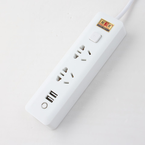 智能家用电器三孔带线插座排插 USB插口接线板手机充电插排拖线板
